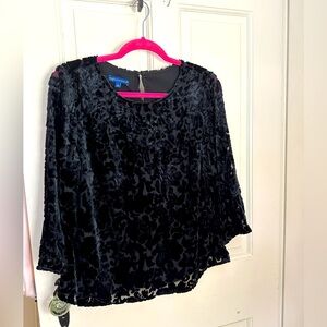 Elegant! Dressy Talbots Black Burnt Velvet LP Orig $168 Never worn!